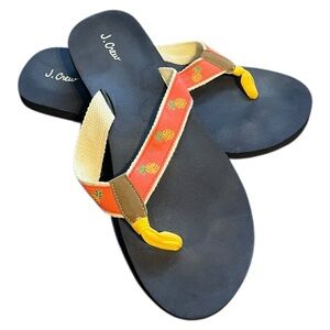 J.Crew Pineapple Flip-Flops – Size 10